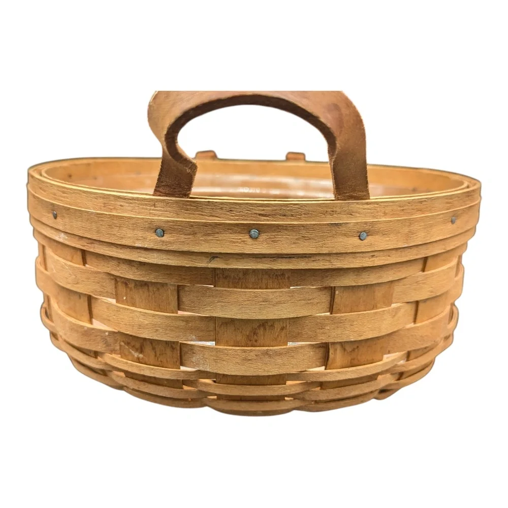 VTG Longaberger Round Handwoven‎ Basket 10